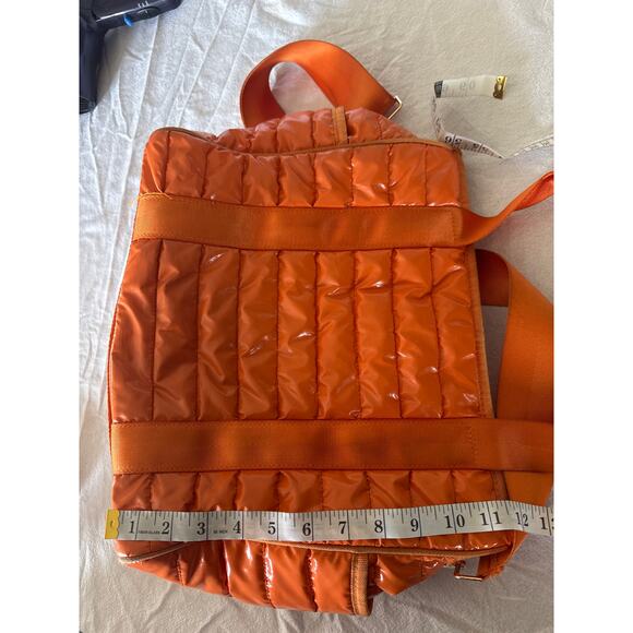 Ah·dorned Orange Quilted Puffer Crossbody Tote Bag – Adjustable Strap - Picture 6 of 9